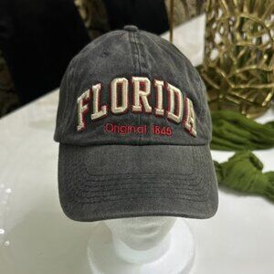 Robin Ruth Florida Embroidered Gray Adjustable Baseball Cap Hat